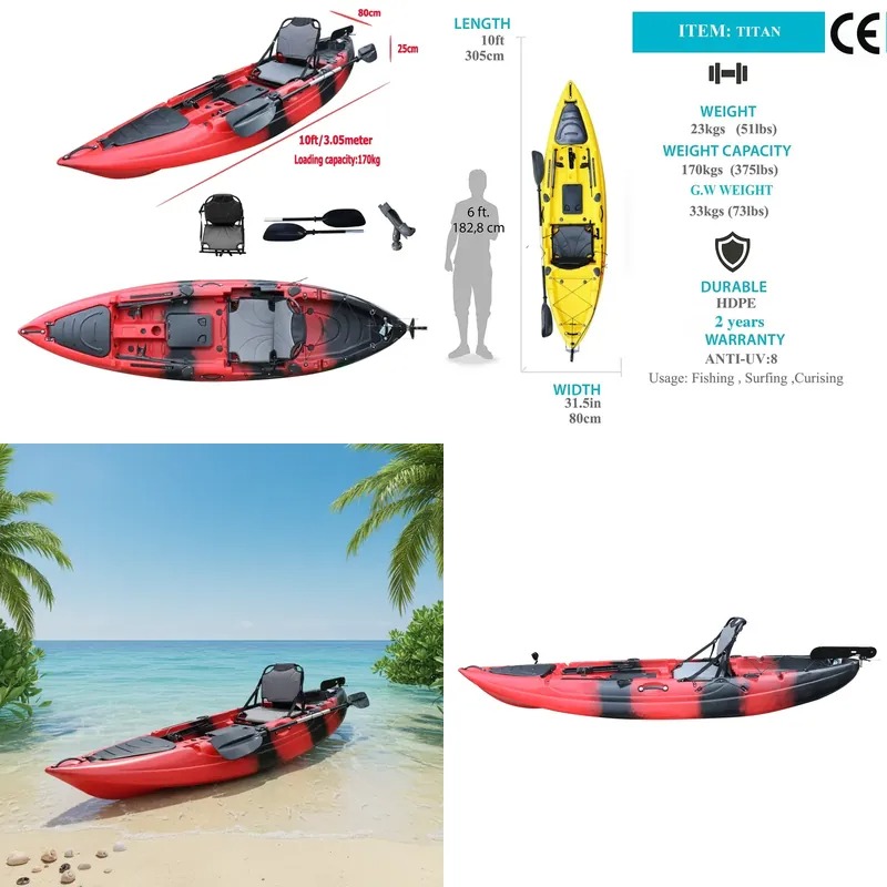 Fishing Kayak Paddle - Kajak wędkarski jednoosobowy 3m (10 stóp)